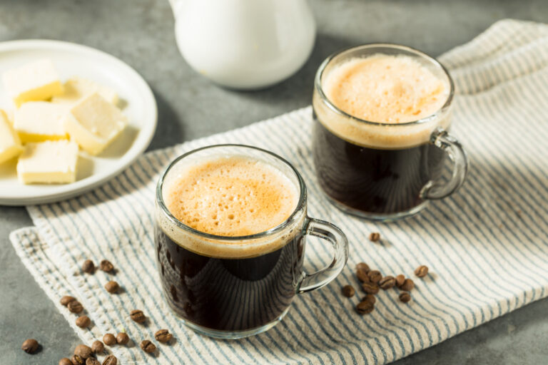 Bulletproof Coffee in Glass Mugs
