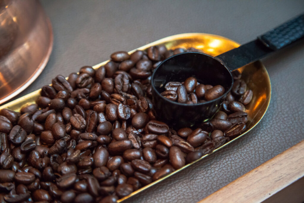 Fresh roasted aromatic coffee beans