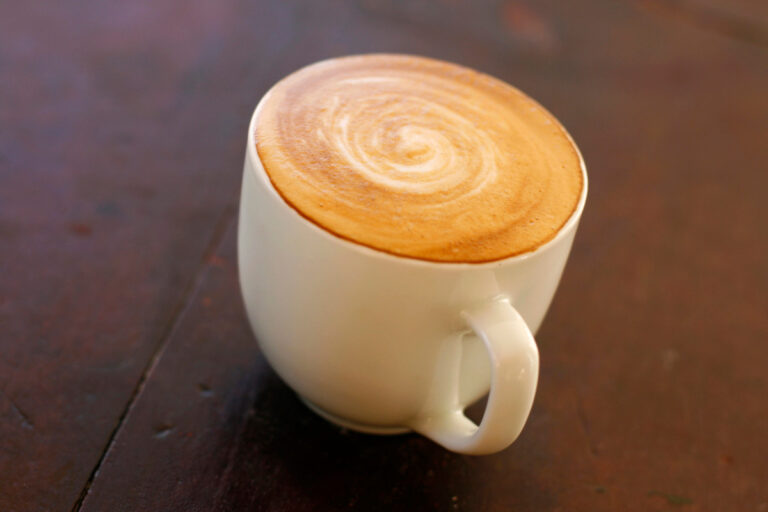 piccolo latte in a small cup