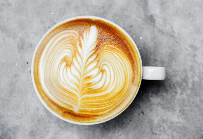 fern leaf latte art
