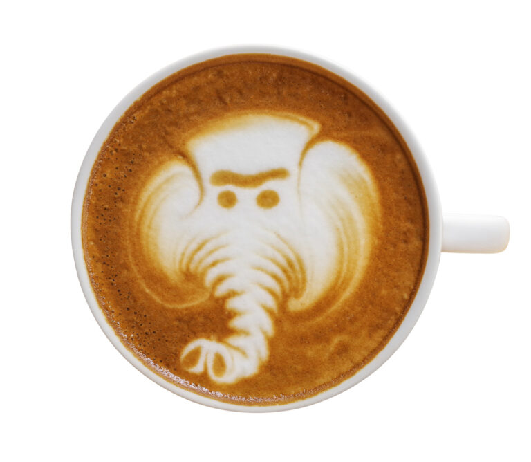 Latte Art: Elephant elephant latte art